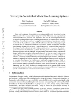 Diversity in Sociotechnical Machine Learning Systems