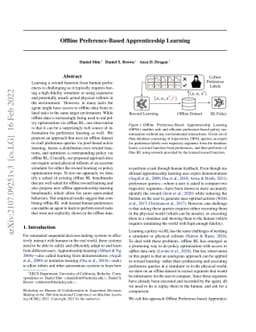 Offline Preference-Based Apprenticeship Learning