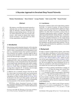 A Bayesian Approach to Invariant Deep Neural Networks