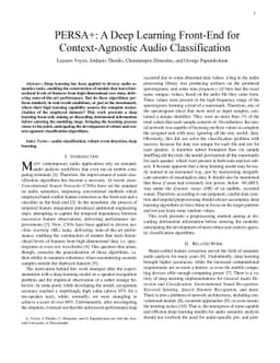 PERSA+: A Deep Learning Front-End for Context-Agnostic Audio
  Classification