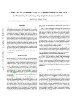 A Real-time Speaker Diarization System Based on Spatial Spectrum