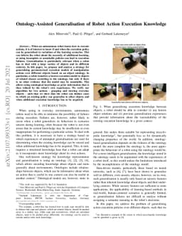 Ontology-Assisted Generalisation of Robot Action Execution Knowledge