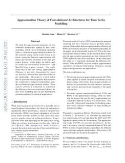Approximation Theory of Convolutional Architectures for Time Series
  Modelling