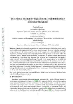 Directional testing for high-dimensional multivariate normal
  distributions