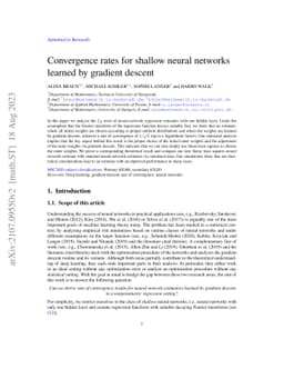 Convergence rates for shallow neural networks learned by gradient
  descent