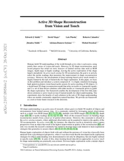 Active 3D Shape Reconstruction from Vision and Touch