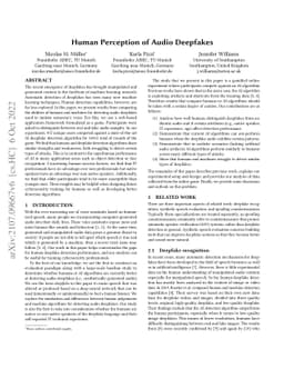 Human Perception of Audio Deepfakes