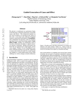 Guided Generation of Cause and Effect