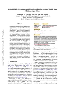 CausalBERT: Injecting Causal Knowledge Into Pre-trained Models with
  Minimal Supervision