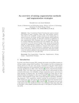 An overview of mixing augmentation methods and augmentation strategies