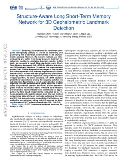 Structure-Aware Long Short-Term Memory Network for 3D Cephalometric
  Landmark Detection