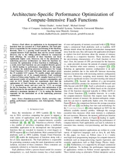Architecture-Specific Performance Optimization of Compute-Intensive FaaS
  Functions