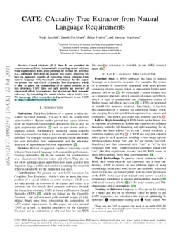 CATE: CAusality Tree Extractor from Natural Language Requirements