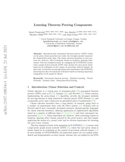 Learning Theorem Proving Components