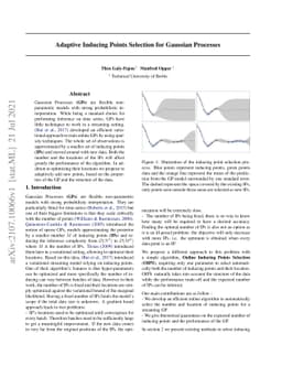 Adaptive Inducing Points Selection For Gaussian Processes