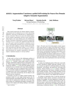 AUGCO: Augmentation Consistency-guided Self-training for Source-free
  Domain Adaptive Semantic Segmentation