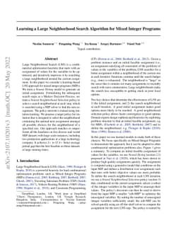 Learning a Large Neighborhood Search Algorithm for Mixed Integer
  Programs