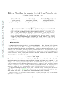 Efficient Algorithms for Learning Depth-2 Neural Networks with General
  ReLU Activations