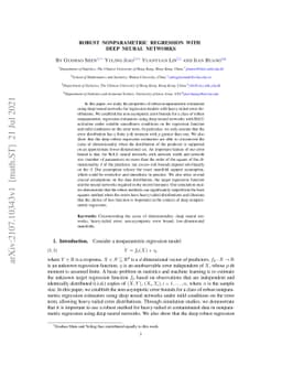 Robust Nonparametric Regression with Deep Neural Networks