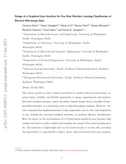 Design of a Graphical User Interface for Few-Shot Machine Learning
  Classification of Electron Microscopy Data