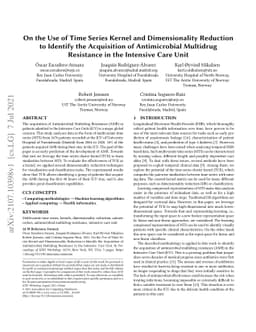 On the Use of Time Series Kernel and Dimensionality Reduction to
  Identify the Acquisition of Antimicrobial Multidrug Resistance in the
  Intensive Care Unit
