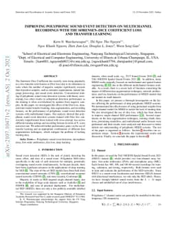 Improving Polyphonic Sound Event Detection on Multichannel Recordings
  with the Sørensen-Dice Coefficient Loss and Transfer Learning