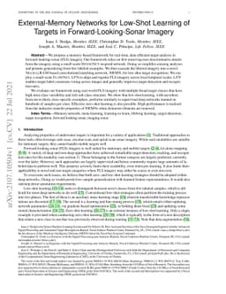 External-Memory Networks for Low-Shot Learning of Targets in
  Forward-Looking-Sonar Imagery