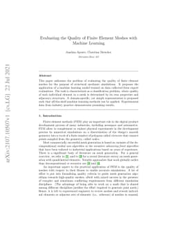 Evaluating the Quality of Finite Element Meshes with Machine Learning