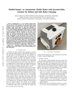MobileCharger: an Autonomous Mobile Robot with Inverted Delta Actuator
  for Robust and Safe Robot Charging