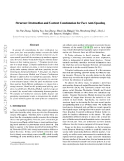 Structure Destruction and Content Combination for Face Anti-Spoofing