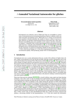 $β$-Annealed Variational Autoencoder for glitches