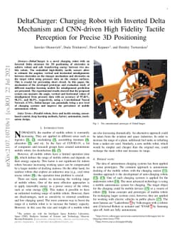 DeltaCharger: Charging Robot with Inverted Delta Mechanism and
  CNN-driven High Fidelity Tactile Perception for Precise 3D Positioning