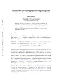 Dimension-Free Anticoncentration Bounds for Gaussian Order Statistics
  with Discussion of Applications to Multiple Testing