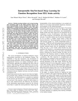 Interpretable SincNet-based Deep Learning for Emotion Recognition from
  EEG brain activity