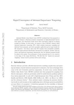 Rapid Convergence of Informed Importance Tempering