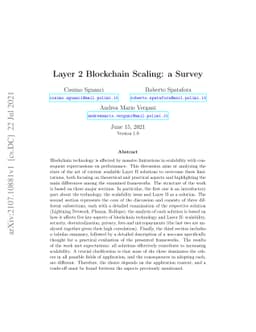Layer 2 Blockchain Scaling: a Survey