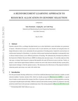 A reinforcement learning approach to resource allocation in genomic
  selection