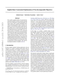 Implicit Rate-Constrained Optimization of Non-decomposable Objectives