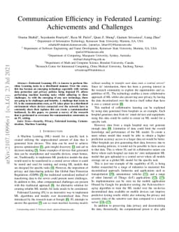 Communication Efficiency in Federated Learning: Achievements and
  Challenges