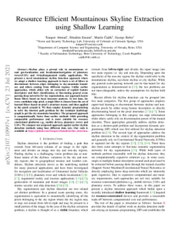 Resource Efficient Mountainous Skyline Extraction using Shallow Learning