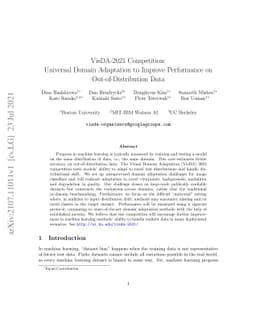 VisDA-2021 Competition Universal Domain Adaptation to Improve
  Performance on Out-of-Distribution Data