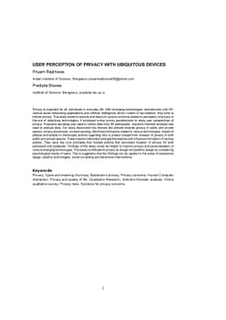 User Perception of Privacy with Ubiquitous Devices