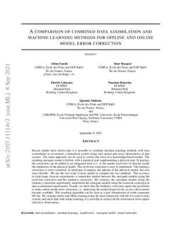 A comparison of combined data assimilation and machine learning methods
  for offline and online model error correction