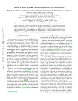 Training a neural network with exciton-polariton optical nonlinearity