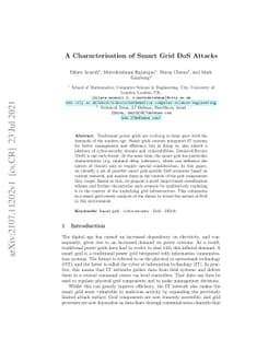 A Characterisation of Smart Grid DoS Attacks