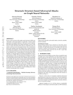 Structack: Structure-based Adversarial Attacks on Graph Neural Networks
