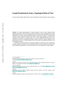 Graph Pseudometrics from a Topological Point of View