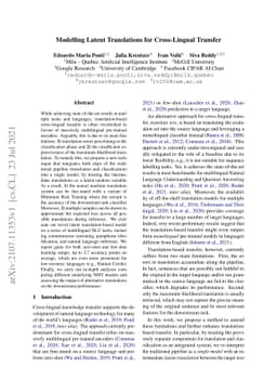 Modelling Latent Translations for Cross-Lingual Transfer