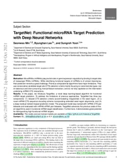 TargetNet: Functional microRNA Target Prediction with Deep Neural
  Networks