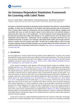 An Instance-Dependent Simulation Framework for Learning with Label Noise